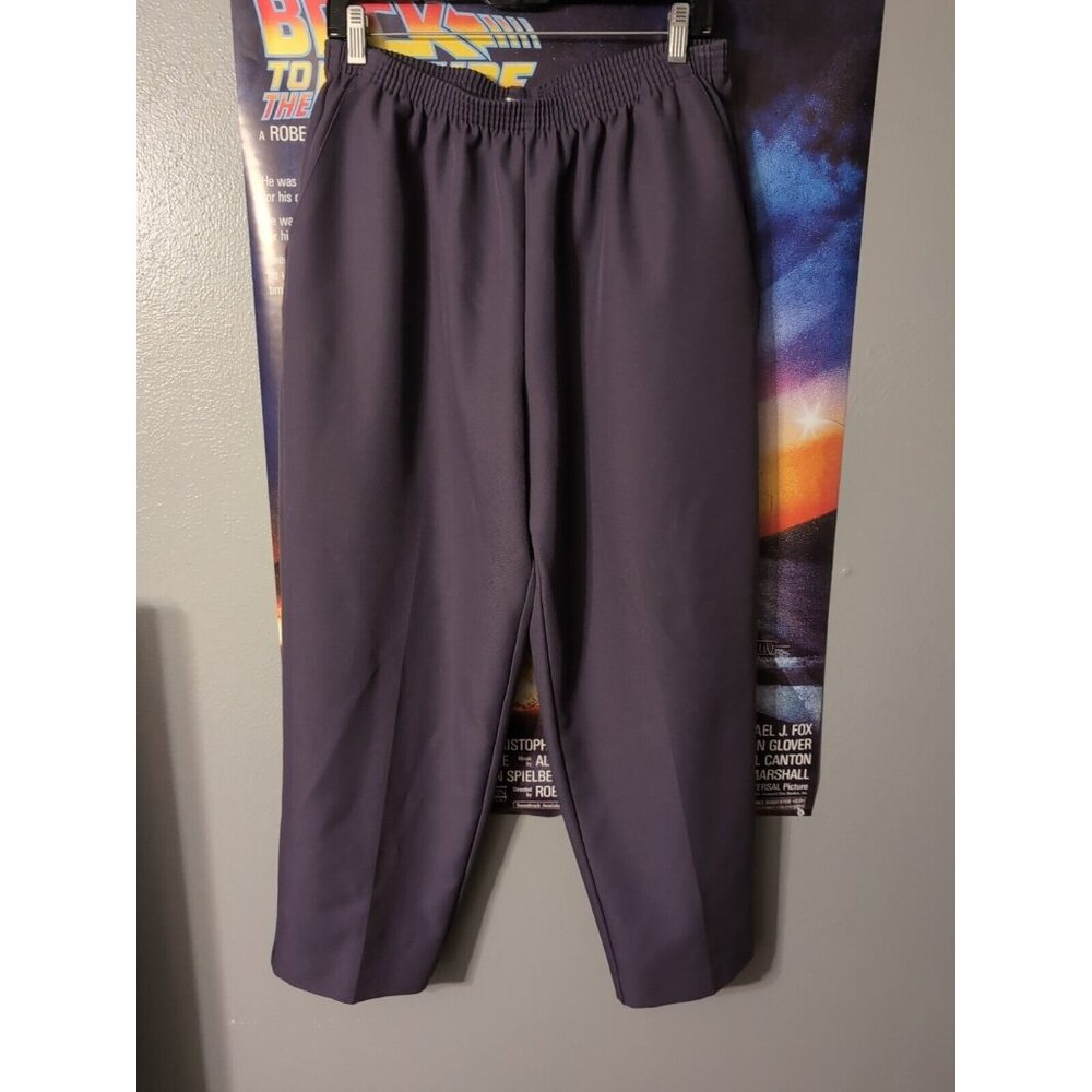 Alfred Dunner Purple Vintage Women's Elastic Pull On Pants Size 16W